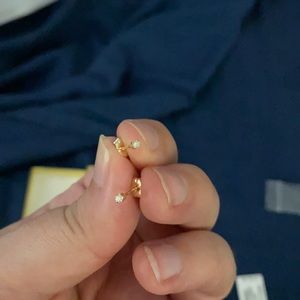 Diamond gold stud earrings